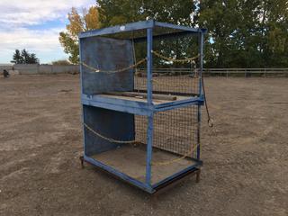 Steel Storage Unit, 56in X 40in X 72in And Stand, 61 1/2in X 36in X 8in  (HIGH RIVER YARD)