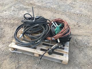 Qty of Assorted Air Hose, Fuel Nozzles, 1/2in Hose w/ Reel, 400 PSI Rock Drill Hose, Hose Sizes 3/4in, 13/32in And 1/2in  (HIGH RIVER YARD)