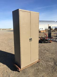 2-Door Cabinet, 18in x 36in x 78in c/w 4-Wheel Dolly  (HIGH RIVER YARD)