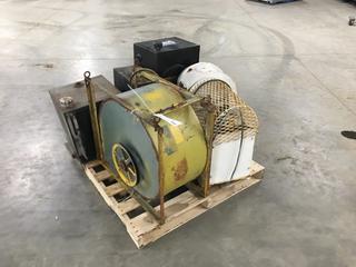 (3) Hydraulic Reservoirs  (5 Gallon, 25 Gallon) and Delhi 415 Industrial Pulley Drivin and Industrial Heater  (HIGH RIVER YARD)