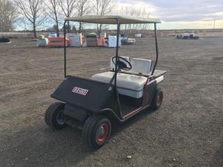 E-Z-Go Golf Cart c/w 2-Cycle Gas Engine and 18x8.50-8 Tires *Note: Turns On But Requires Drive Belt* (HIGH RIVER YARD)