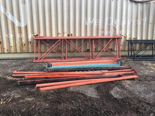 Assorted Pallet Racking c/w (10) Uprights (12ft 8in, 13ft, 12ft) and Approximately (20) Cross Beams (8ft-9-1/2ft) (HIGH RIVER YARD)