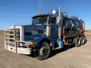 1989 Peterbilt 377 T/A VAC Truck c/w 425 Cat 3406B, Eaton Fuller 18 Speed, 1994 Westech VAC System, 23,587KG GVWR, 5443KG Front And 9072KG Rears, 315/8022.5 Front And 11R24.5 Rear Tires, Showing 279,680kms, 8478 Hrs, VIN 1XPCDB9X7KD281771 (HIGH RIVER YARD)