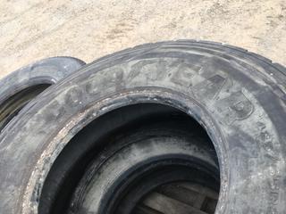 (2) Goodyear G278 MSD 425/65RR22.5 Unisteel M+S Tires and (2) Kumho 11R22.5 All Steel Radial 942 M+S Tires (HIGH RIVER YARD)