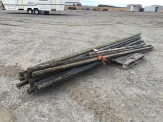 Pallet of Assorted Fence Posts, Approximately 5ft - 16ft Lengths  (HIGH RIVER YARD)