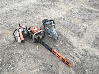 Stihl TS350 Gas Powered Concrete Saw, Efco 980TT-A Concrete Saw and Stihl 051AV Chainsaw *Note: Unknown Running Condition*  (HIGH RIVER YARD)