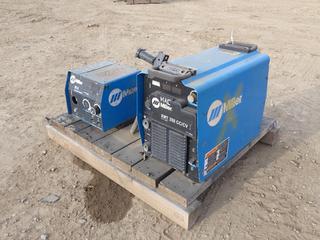 Miller XMT 350 208/400/575V 1/3-Phase CC/CV Multi-Process Welder. SN LH040491A c/w Miller 24V Wire Feeder. SN LG037405 **THIS ITEM IS LOCATED @ 5107 67 ST, LLOYDMINSTER, AB FOR MORE INFO CONTACT JASON  @780-870-0193**