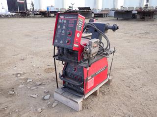 Lincoln Electric Invertec V350 Pro 200-575V 1/3-Phase Multi-Process Welder. SN U1060513285 c/w Lincoln Electric DH-10 42V Double Header Wire Feeder. SN U1110103147 **THIS ITEM IS LOCATED @ 5107 67 ST, LLOYDMINSTER, AB FOR MORE INFO CONTACT JASON  @780-870-0193**