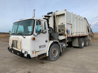 2001 Volvo T/A Refuse Truck c/w 280HP Cummins ISM, Allison HD 4560P A/T, Leach BEIA 25yd Rear Load Compactor, 46,000 GAWR, 385/65R22.5 Tires, VIN 4V2HC6UEX1N315795 (HIGH RIVER YARD)