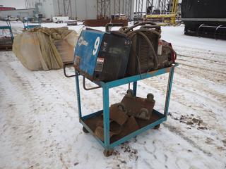 Miller XMT 350 208/575V 1/3-Phase CC/CV Multi-Process Welder. SN LH040485A c/w Cart, Hypertherm Plasma Cutter And Lincoln Electric LF-72 Wire Feeder. SN U1131002362 *Note: Working Condition Unknown* **THIS ITEM IS LOCATED @ 5107 67 ST, LLOYDMINSTER, AB FOR MORE INFO CONTACT JASON  @780-870-0193**