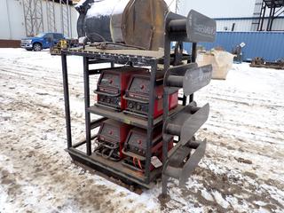 Lincoln Electric 4-Pack Rack Welder c/w (4) Lincoln Electric Invertec V350 Pro 200-460V 1/3-Phase Multi-Process Welders. SN U1060600807, SN U1060600806, SN U1060600808, SN U1060600805 **THIS ITEM IS LOCATED @ 5107 67 ST, LLOYDMINSTER, AB FOR MORE INFO CONTACT JASON  @780-870-0193**