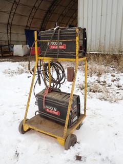 (2) Lincoln Electric LN-25 Pro 15-110V Wire Feeders c/w Cart. SN U1110108762, SN U1130202685 *Note: Working Condition Unknown* **THIS ITEM IS LOCATED @ 5107 67 ST, LLOYDMINSTER, AB FOR MORE INFO CONTACT JASON  @780-870-0193**