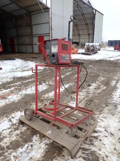 Lincoln Electric LN-7 115V Wire Feeder c/w Stand. SN U1960613583 *Note: Working Condition Unknown* **THIS ITEM IS LOCATED @ 5107 67 ST, LLOYDMINSTER, AB FOR MORE INFO CONTACT JASON  @780-870-0193**