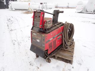 Lincoln Electric Power Wave 455/STT 208-575V 3-Phase Advanced Process Welder. SN U1030405962 c/w Lincoln Electric Power Feed Wire Feeder. SN U1040816308 **THIS ITEM IS LOCATED @ 5107 67 ST, LLOYDMINSTER, AB FOR MORE INFO CONTACT JASON  @780-870-0193**