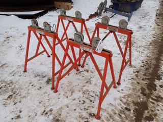 Qty Of (4) Ridgid AR-99 2500lb Cap. Pipe Roller Stands **THIS ITEM IS LOCATED @ 5107 67 ST, LLOYDMINSTER, AB FOR MORE INFO CONTACT JASON  @780-870-0193**