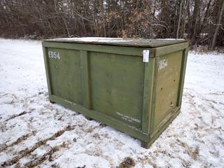 7ft X 4ft X 4ft Westcoast Crates Mfg. Wooden Crate c/w STIHL BR450 Backpack Blower, (2) Hand Trucks, Shop Stool, Level, Vise Grips, Screwdrivers, Measuring Tapes, Hammers, Spill Kit And Assorted Supplies **THIS ITEM IS LOCATED IN NORTH WEST EDMONTON, FOR MORE INFO CONTACT TONY @ 780-935-2619**