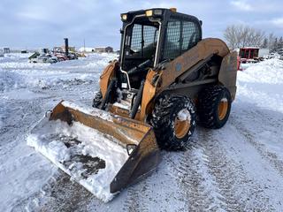 2014 Case SV250 Skid Steer c/w 84 HP Case 432T/M3, Aux. Hydraulics, Quick Attach, 72in Smooth Edge Bucket, 12 x 16.5 Tires, Showing 6786 Hrs., S/N JAFSV250KEM479582 *Note: Door Glass Shattered*  (HIGH RIVER YARD)