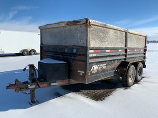 2011 SWS 14ft Tandem Dump Trailer c/w Slide Out Ramps, 7500lBS Axles, 2 5/16 Ball Hitch, 235/80R16 Tires, VIN 1H9BD1424BL579132 **Note: Hydraulic Motor is Not Wired** (HIGH RIVER YARD)