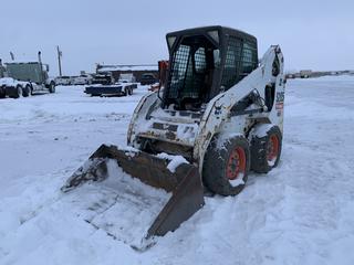 2012 Bobcat S205 Skid Steer c/w 61 HP Kubota V2403-M-DI-T, 2-Speed,  Cab Heat/AC, Auxiliary Hydraulics, 55in Smooth Edge Bucket, Showing 4275hrs * Needs Boost* (HIGH RIVER YARD)  	   