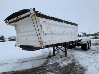 1995 Midland MG31XL2500 T/A Lead Side Dump Gravel Trailer c/w 15ft Box, Roll Over Tarp, 40,000Kg GVWR, 11R22.5 Tires, VIN 1MB2R5C8SR018360 (HIGH RIVER YARD)