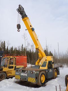 Grove YB5515 4X4 Rough Terrain Carry Deck Crane c/w 4-Spd, 3-Stage Boom, LSI GS550 Electric Scale And 385/65R22.5 Tires. Showing 0926hrs. SN 320362