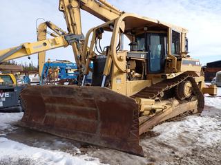 1999 Caterpillar D7R Crawler Dozer c/w 14ft A-Dozer W/Tilts, MS Ripper And 24in Single Bar Grouser Pads. Showing 15,652hrs. SN 2EN00870