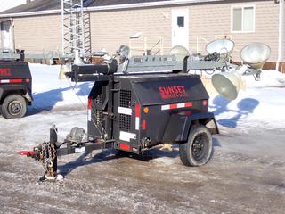 2008 Ingersoll Rand S/A Light Tower c/w Kubota 1.0L Diesel Engine, 120/240V, (4) Lights, Pintle Hitch And ST175/80R13 Tires. Showing 1522hrs. SN 394940UKRC13