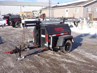 2007 Ingersoll Rand S/A Light Tower c/w Kubota 1.1L Diesel Engine, 120/240V, (4) Lights, Pintle Hitch And ST175/80R13 Tires. Showing 22,793hrs. SN 380864UAP013 *Note: Unable To Verify VIN, Bill Of Sale Only*