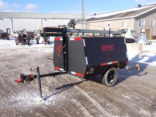 2011 Frontier Power Products GT4000 Light Tower c/w Kubota 1.1L Diesel, 115/240V, (4) Lights, Pintle Hitch And ST175/80R13 Tires. Showing 6865hrs. VIN 2F9LS1123BE080093