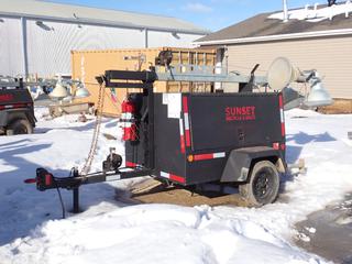 2005 Ingersoll Rand S/A Light Tower c/w Kubota 0.898L Diesel Engine, 120/240V, (4) Lights, Pintle Hitch And ST175/80R13 Tires. Showing 35,901hrs. SN 350891UK0822 *Note: Unable To Verify VIN, Bill Of Sale Only*