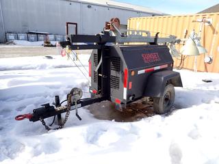 2006 Ingersoll Rand S/A Light Tower c/w Kubota 1.1L Diesel Engine, 120/240V, (4) Lights, Pintle Hitch And ST175/80R13 Tires. Showing 13,536hrs. SN 364367ULP789 *Note: Unable To Verify VIN, Bill Of Sale Only*