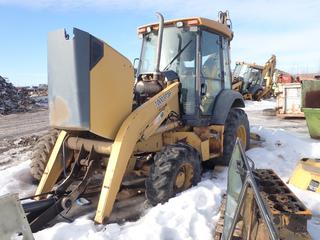 2004 John Deere 410G Loader Backhoe c/w John Deere 445 TT082 Diesel, 4-Spd Power Shift And 22in Bucket. PIN T0410GX926370 *Note: Parts Only, Buyer Responsible For Removal*