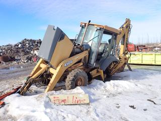 2001 John Deere 410G Loader Backhoe c/w John Deere 445 TT082 Diesel And 4-Spd Power Shift. PIN T0410GX902497 *Note: Parts Only, Buyer Responsible For Removal*