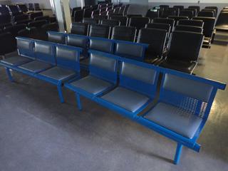 (2) Rows w/ 5-Chairs, (2) Rows w/ 4-Chairs And Table, (2) Rows w/ 3-Chairs And (1) Row w/ 4-Chairs *Note: Buyer Responsible For Removal* (LOCATED OFFSITE @ Fort McMurray Airport, 547 Snow Eagle Drive, Fort McMurray, AB)