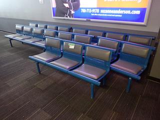 Qty Of (3) Rows w/ 4-Chairs, (2) Rows w/ 2-Chairs And (1) Row w/ 3-Chairs *Note: Buyer Responsible For Removal* (LOCATED OFFSITE @ Fort McMurray Airport, 547 Snow Eagle Drive, Fort McMurray, AB)