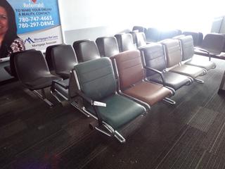 Qty Of (4) Rows w/ 6-Chairs c/w (2) Rows w/ 5-Chairs *Note: Buyer Responsible For Removal* (LOCATED OFFSITE @ Fort McMurray Airport, 547 Snow Eagle Drive, Fort McMurray, AB)