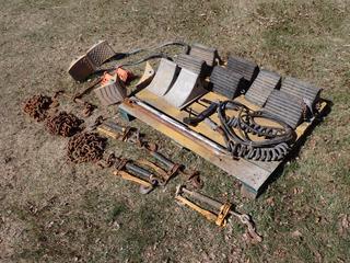 Qty Of Ratchet Boomers, Chains, Wheel Chocks And Assorted Supplies **Located In Edmonton**