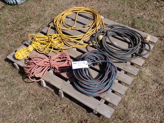 Qty Of Extension Cords c/w Trouble Light **Located In Edmonton**
