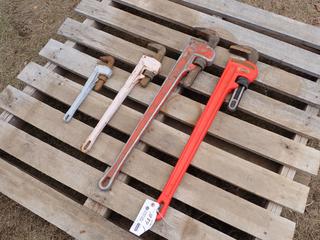 Ridgid 36in Pipe Wrench, Westward 36in Pipe Wrench, 24in And 14in Pipe Wrench **Located In Edmonton**