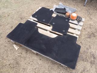Qty Of Unused Floor Mats c/w (2) Amber Strobe Lights **Located In Edmonton**