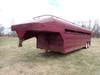 24ft X 8 1/2ft X 6 1/2ft T/A Horse/Cattle Trailer c/w 8ft Neck, Spare Tire And LT235/85R16 12-Ply Tires.*Note: No VIN, Bill Of Sale Only* **Located In Edmonton**