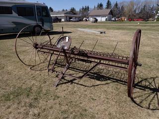 10ft Antique Hay Rake w/ Seat And Hitch **Located In Edmonton**