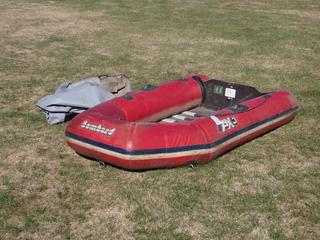 Bombard AX3 Rouge 8 1/2ft Inflatable Boat c/w Cover. SN XDCJ5299J596 **Located In Edmonton**