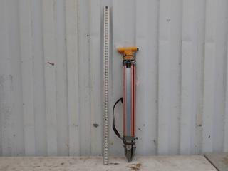 Carl Zeiss Jena NI-050 Surveying Instrument c/w Instrument Tripod And Leveling Rod **Located In Edmonton**
