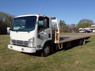 2012 Isuzu NQR/NRR 4X2 Deck Truck c/w Isuzu 4HK1TC 210hp 5.2L Diesel, A/T, 19,500lb GVWR, 7275lb Fronts, 13,660lb Rears, Ventures 24ft X 8ft Deck, 168in WB And 225/70R19.5 Tires. Showing 3625hrs, 170,802kms. VIN JALE5W164C7301104 **Located In Edmonton**