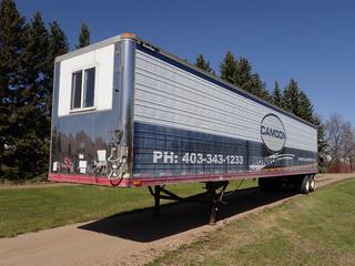 1999 Great Dane Model 7811TZ-1AMP53 53ft T/A Insulated Shop Trailer c/w 36,290kg GVWR, Wired For 120/240V, Side Door, (3) Rooms, Workbench, Shelves, LPG Furnace And 11R22.5 Tires. VIN 1GRAA0639XW050606 **Located In Edmonton**