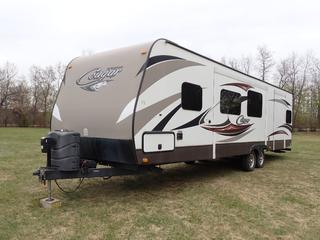 2015 Keystone Cougar 31SQBWE Polar Package Plus 31ft T/A Travel Trailer c/w 9000lb GVWR, 2 5/16 Ball Hitch, (2) Bedrooms, (1) Bathroom, 120V, 30A, (1) 12ft Slide, (1) 4ft Slide, Slide Remote, Electric Jack And ST225/75R15 Tires. VIN 4YDT31S25FC505500  **Located In Edmonton**