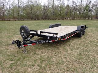 2022 Norstar Trailers Iron Bull 18ft X 7ft T/A Flat Deck Trailer c/w 9990lb GVWR, 5200lb GAWR, 5ft X 18in Ramps, 2 5/16 Ball Hitch And ST225/75R15 Tires. VIN 50HEB1829N1085125 **Located In Edmonton**