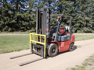 2007 EP25 Model CPYD25S LPG Forklift c/w NGVI 2.4L, 42in Forks, 3-Stage Mast And Side Shift. Showing 3210hrs. SN 06122470 **Located In Edmonton**
