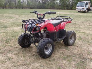 2013 Taotao ATA110-D ATV c/w Taotao 107cc Gas And 16X8-7 Tires. VIN L5NAAFTD3D1005329 *Note: Running Condition Unknown* **Located In Edmonton**